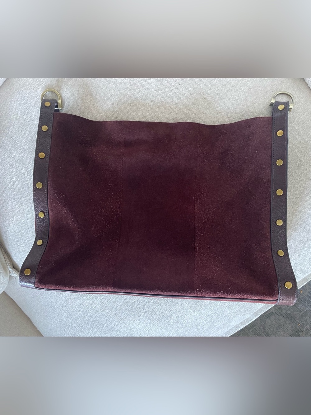 Suede Shoulder Bag in Deep Burgundy - Stylish Women’s Tote